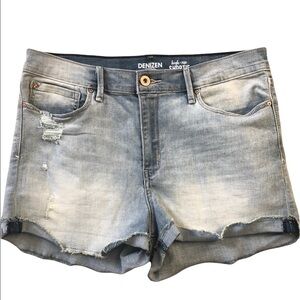 Levi’s Denizen High Rise Shortie Short 17JR Distressed Denim Stretch Summer